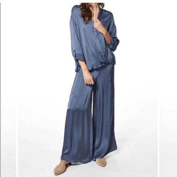 Young Fabulous & Broke Pants - Young fabulous and broke aiko silk pants wide leg